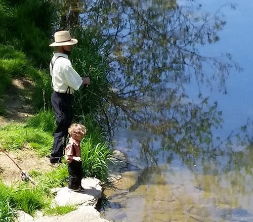 Image of Amish spending time together