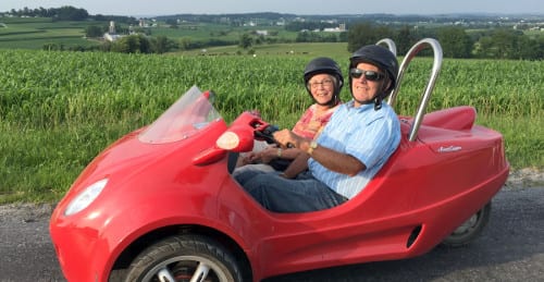https://strasburgscooters.com/scooters/ Guided Tour of Lancaster, PA on 3-Wheel Scooter